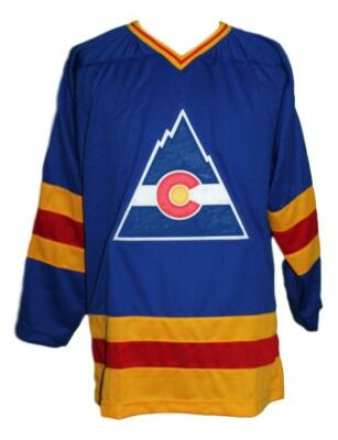 Any Name Number Colorado Retro Custom Hockey Jersey Blue
