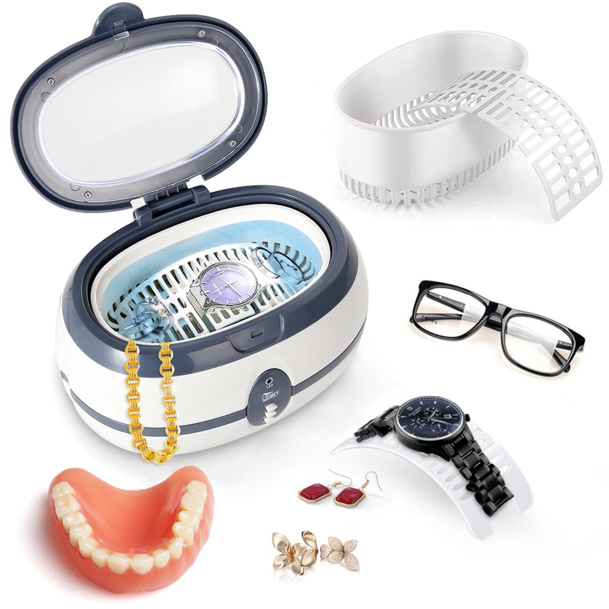 Uten Ultraschallreiniger brille Reinigungsgerät Timer 600ml