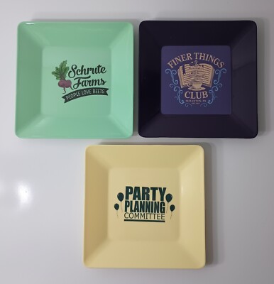 The Office Plates 3 Schrute Farms Party Planning Committee TV Show Preowned
