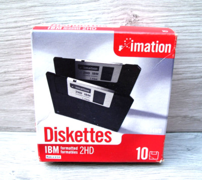 Brand New - Imation Floppy Diskettes (10-Pack) IBM Formatted 2HD 1.44 MB