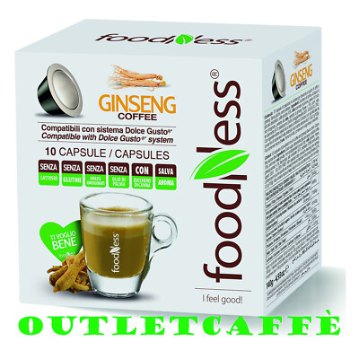 FoodNess 100 Capsule DOLCE GUSTO Caffè Al Ginseng Senza Glutine e