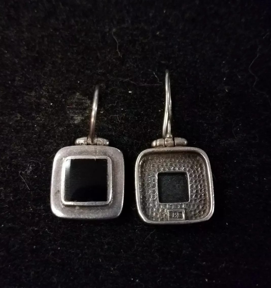 Sterling silver .925 and onyx earrings C 744 | eBay