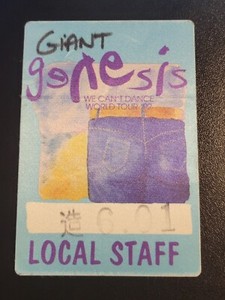1992 GENESIS-WE CAN'T DANCE BACKSTAGE PASS-NOT USED