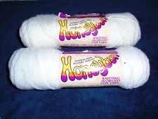 2 Skeins Vintage White Honeybun Knitting Worsted Type Yarn, 100 Acrylic NEW