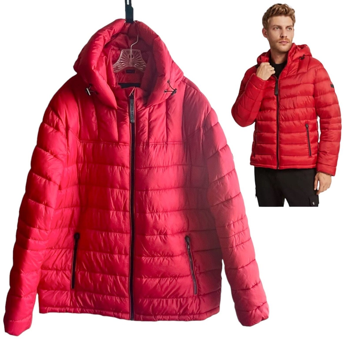 Michael Kors Blackfin PUFFER JACKET Men's XXL Red Quilted Michael Kors Blackfin PUFFER JACKET Men's XXL Red Quilted