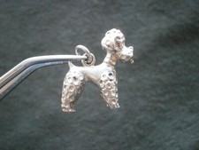 Large Standard Poodle Dog Vtg Solid Shiny 925 Sterling Silver Charm Pendant 6.1g