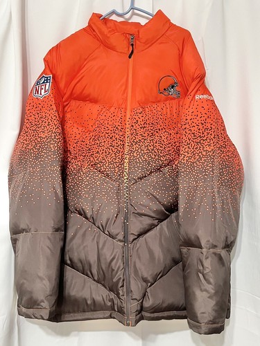 Cleveland Browns Reebok NFL on Field AFC North orange braune gefütterte Jacke 2XL - Bild 1 von 9