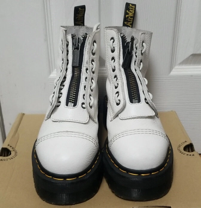 Dr. Martens Sinclair White Leather Platform boots womens size 8 Eu