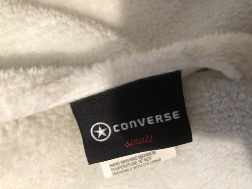 CONVERSE Giacca Felpa Reversibile orsetto sherpa con cappuccio Taglia S - Foto 5 di 5