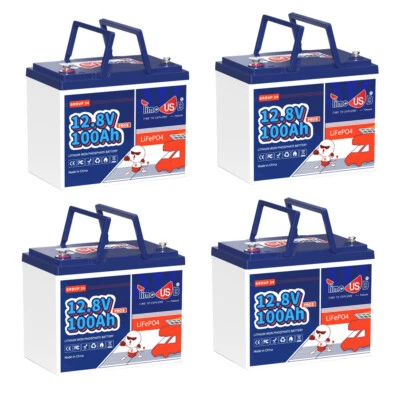 1/2/3/4 Pack Timeusb 12V 100Ah Group24 Mini LiFePO4 Battery For Trolling Motors