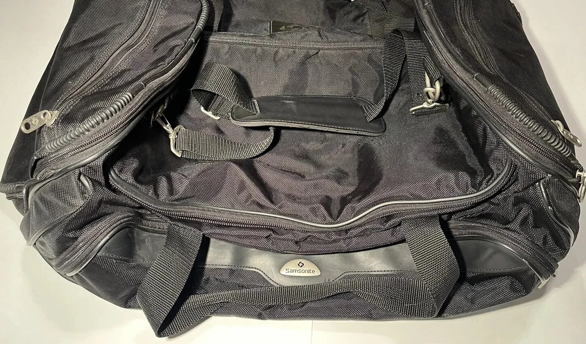 Samsonite Foldaway Packable Duffel Bag, Black, Large With lock u0026 Shoulder  Strap | eBay