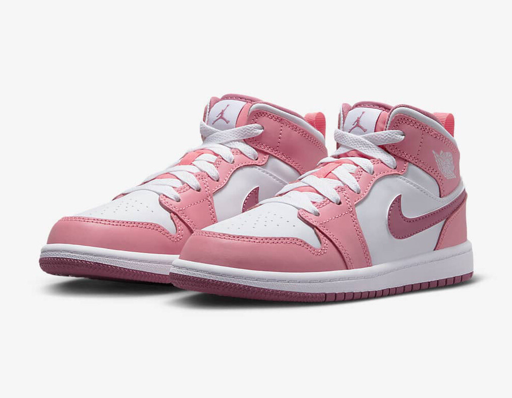 Nike Air Jordan 1 Mid Coral Chalk White Pink Shoes DQ8423