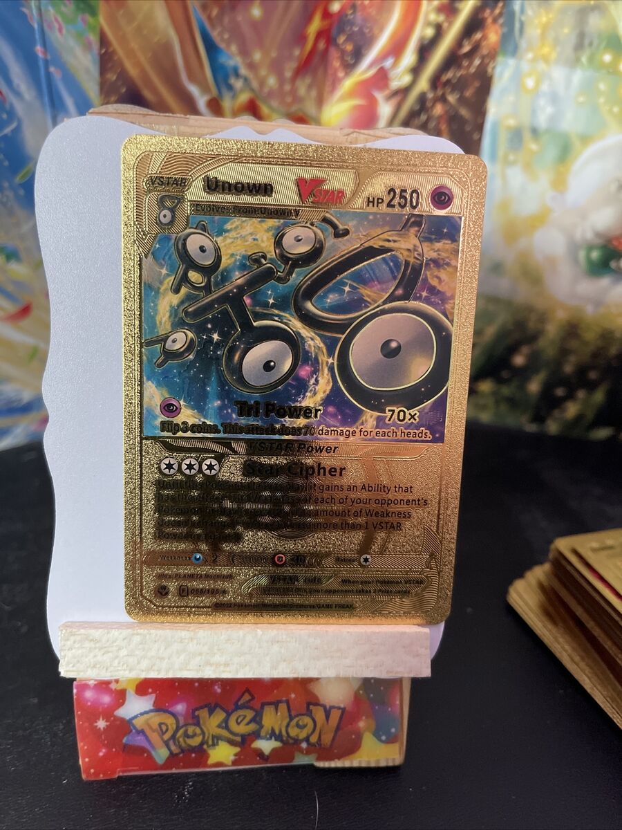 Unown High Quality Gold Foiled Pokemon Fan Art Card