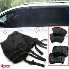 4Pcs Car Side Window UV Protection Sun Shade Cover Visor Mesh Shield Sunshades