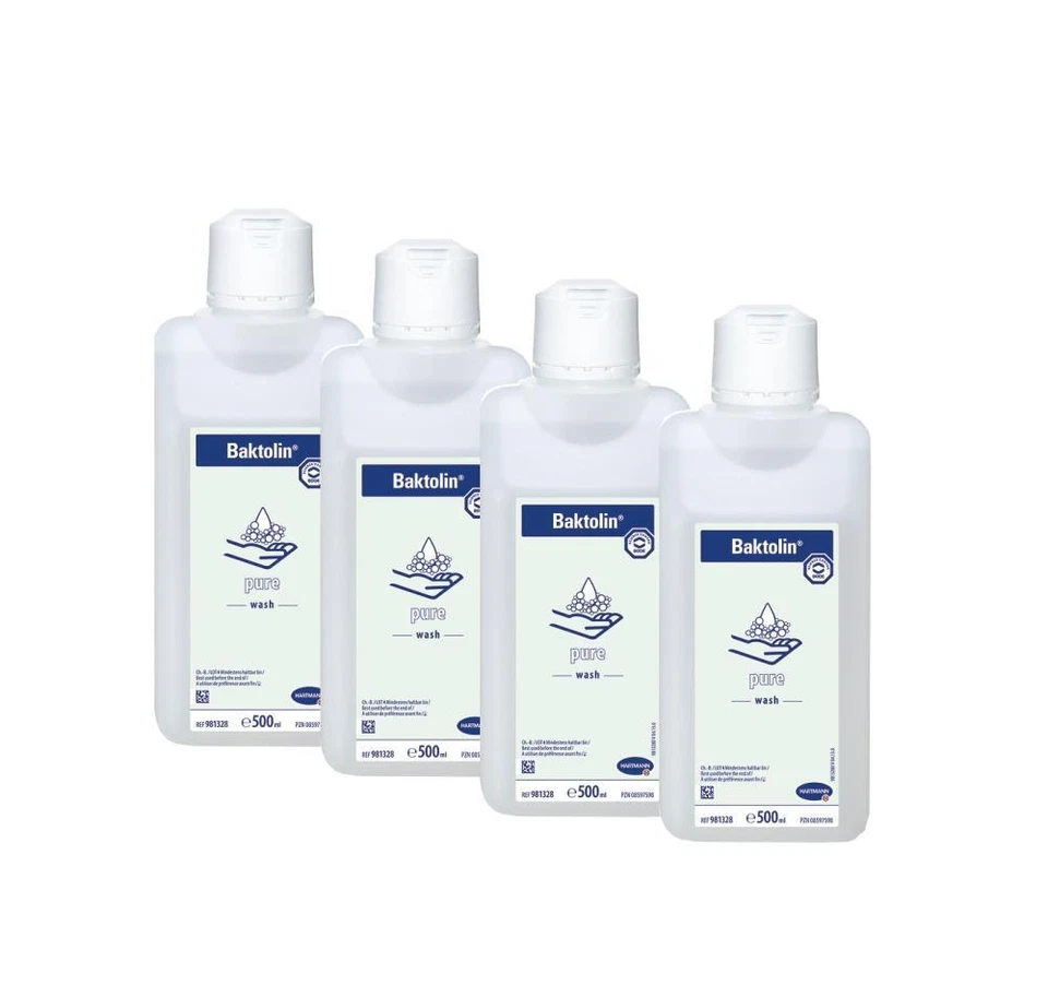4 x Baktolin® pure Waschlotion 500 ml Flasche Medizinische Flüssigseife Hartmann