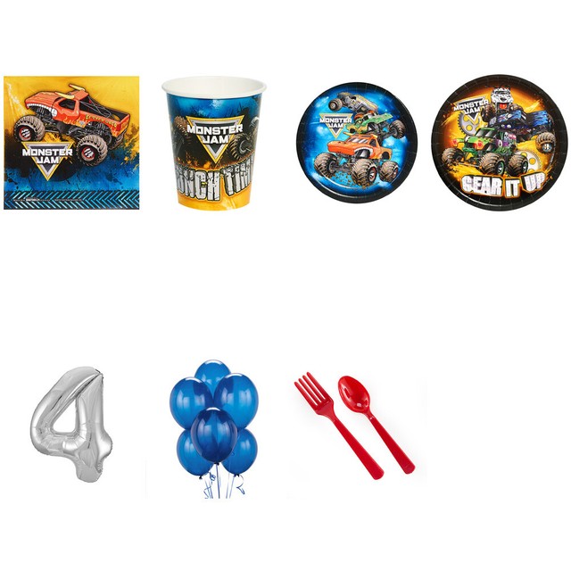 Monster Jam Party Supplies Party Pack For 24 With Silver 4