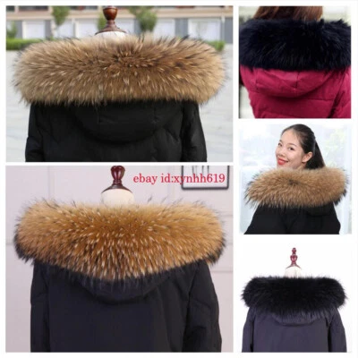 2026 Real Fur Collar Scarf Trim Hood Winter Coat Parka Ussuri raccoon fur collar - Image 1 of 4