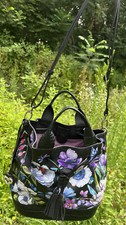 BRIGHTON NOIR JARDIN BUTTERFLIES & FLOWERS Convertible Crossbody  Bag NO COPYING