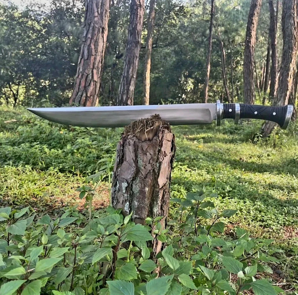 Espada Machete de Supervivencia Hoja de Acero al Carbono Hecha a Mano Personalizada | Caza | Camping Foto 2 de 4