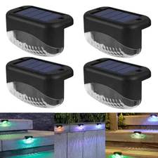 4x Solar LED Bright Deck Lights Outdoor Garden Patio Railing Decks Path Lighting