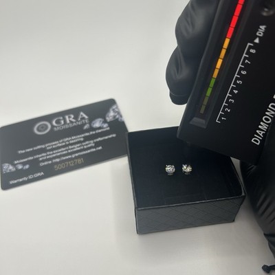 Moissanit Ohrringe 5mm 925 Silber GRA Zertifiziert Bestanden Tester VVS1 Damen Neu