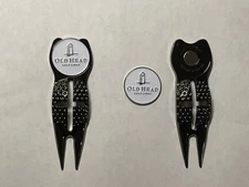 (1) Old Head Golf Club Crosshairs Divot Tool & 1" Coin Style Golf Marker