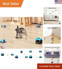 Upgraded Interactive Cat Toy for Indoor Cats, Auto/Manual Control DIY Cat Fea...