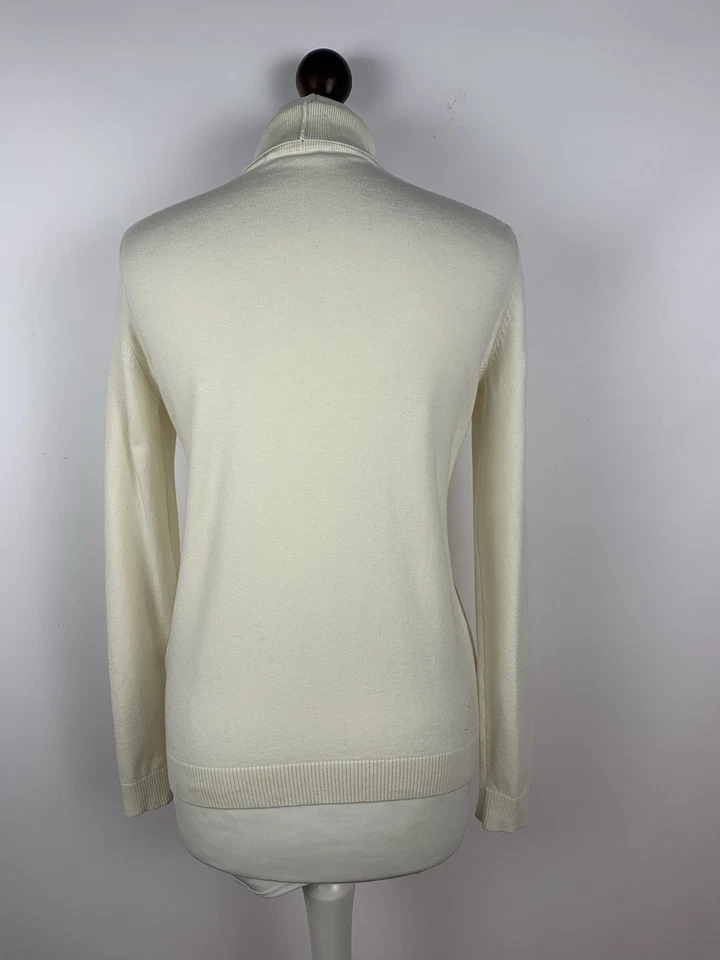 Weekend Max Mara Turtleneck Sweater Women’s Size M Ivory Luxury Designer Top - Image 4 of 4