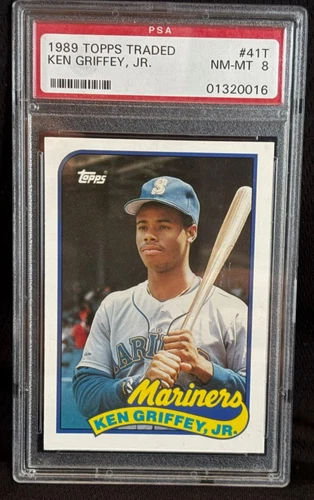 1989 Topps Traded #41T Ken Griffey Jr Mariners RC Rookie HOF PSA 8 NR MINT