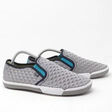 Plae Marten Mens Slip On Sneakers Striped Blue White Size 9.5M