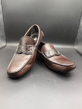 Prada Drivers Calzature Unmo Men size 8 Loafer Croc Embossed strap Brown