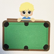 Pool Table Boy Blonde Hair. Scrapbook, Card Making Paper Piecing