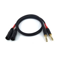 Suanqi 024 1/4 Inch 6.35mm TRS Male to 3-Pin XLR Balanced 2FT, Black/Red