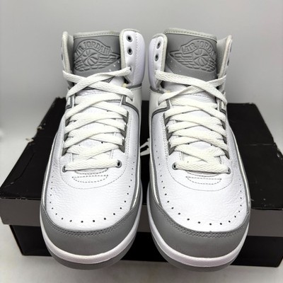 Air Jordan 2 Retro Silver Anniversary White Athletic Shoes US 8 