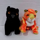 Ty Beanie Babies Midnigh Black Panther and Tiger Zodiac Plush Lot of 2 Vintage