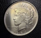 * 1964 * CHOICE to GEM BU MS PEACE SILVER DOLLAR * FROM ORIGINAL BANK BAG *