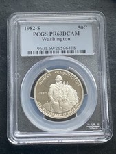1982 Silver Half Dollar PR69 George Washington PCGS Graded Slab Coin Rare