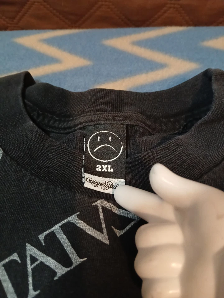 Camiseta Rogue Status Talla XXL 2XL Manga Corta Negra Rob Dyrdek Doble *RARA Foto 2 de 4