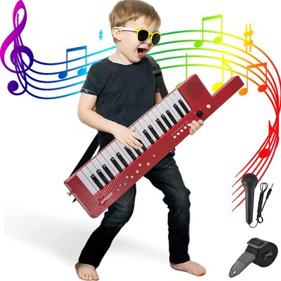 Portable Piano Keyboard 37 keys, Electronic Karaoke Keytar Toys w/Microphone ...