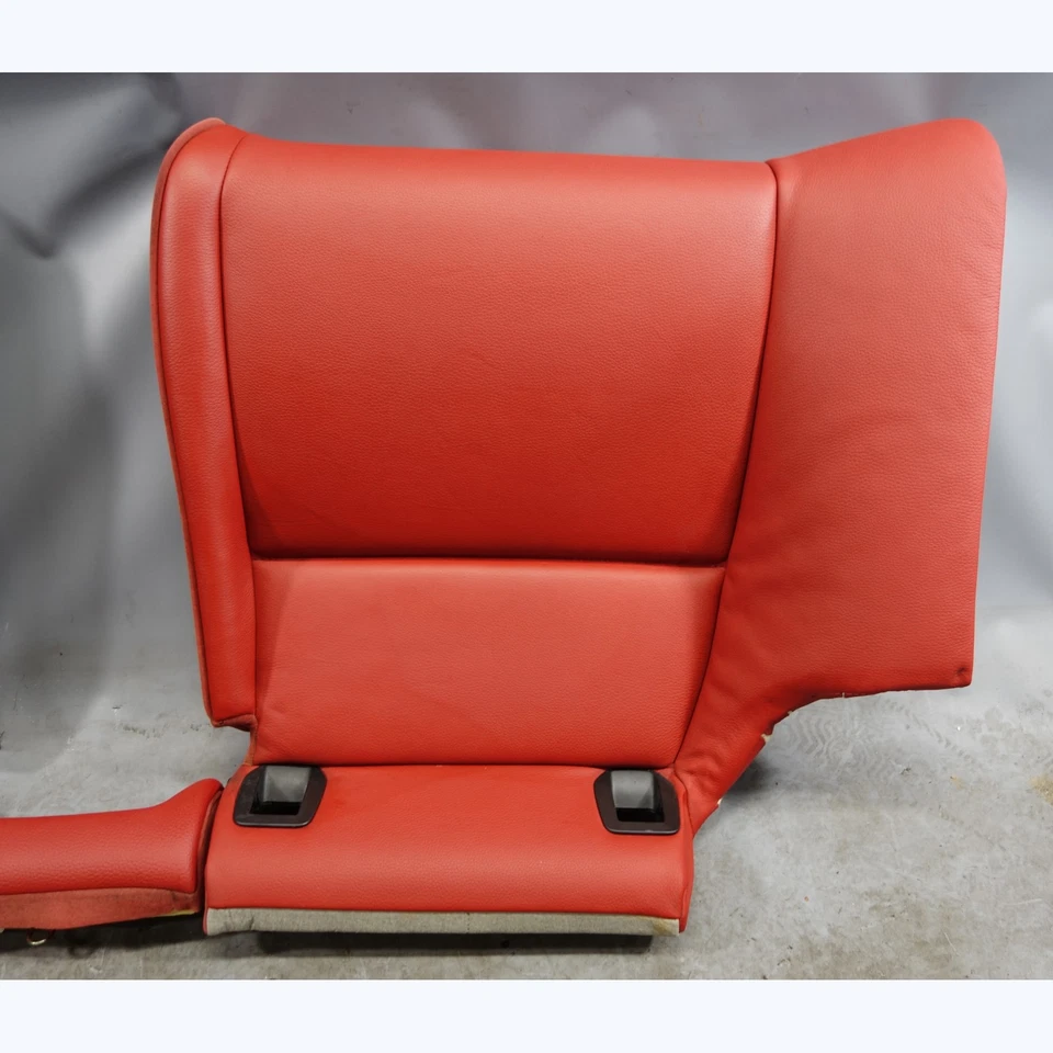 BMW E92 2010-2013 serie 3 cupé asiento trasero almohadillas inferiores cuero rojo coral OEM Foto 3 de 4
