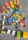 Huge Lot Of 54 Vintage FISHER PRICE Little People Figures Cars Furniture & More