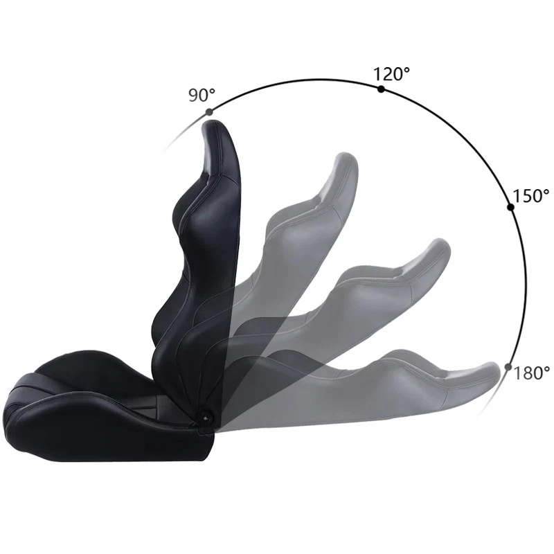 2 pcs Reclinable Racing Seats PVC Leather Red Stitch for Subaru w/ Dual-Slider - Image 3 of 4