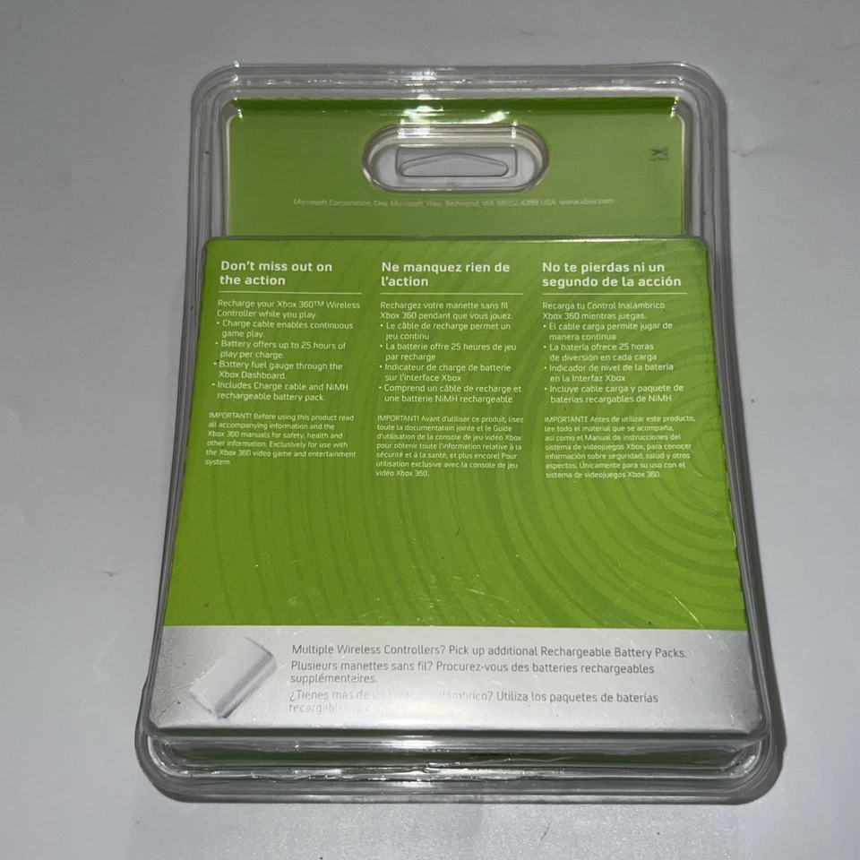 Xbox 360 Play and Charge Kit Authentic OEM - Brand New Sealed in Package - Image 3 of 4