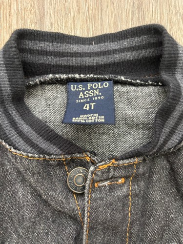 US Polo Boys Jeans Jacket Size 4T Sport Style Dark Blue - Picture 4 of 8