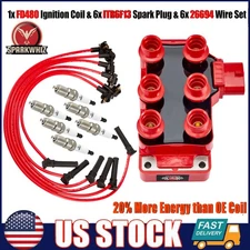 Ignition Coil + Wire Set +Spark Plug for Ford Mazda Mercury Contour Jaguar FD488