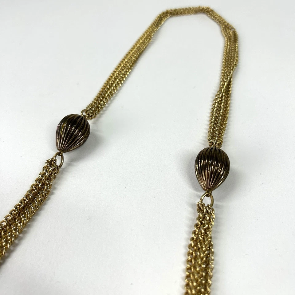 Bolso de Noche Vintage Ande Años 40/60 Dorado Satinado Cartera Cadena Dorada Mango #A43 Foto 4 de 4