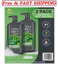 Dove Men+Care Body and Face Wash, Extra Fresh, 30 fl. oz., 2 pk.