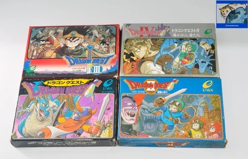 Nintendo Famicom FC NES Dragon Quest 1 2 3 4 I II III IV set ENIX Japan Version