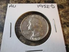 1952-D WASHINGTON SILVER QUARTER AU       18