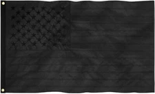 All Black American HUGE Flag 10X15 ft 600D Embroidered US USA Blackout Tactical